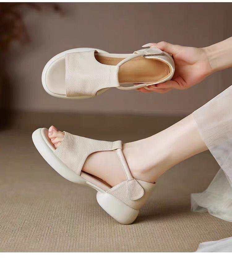 New women's one-pedal sandals casual solid color silver comfortable rubber sole large size women's shoes beach sandals