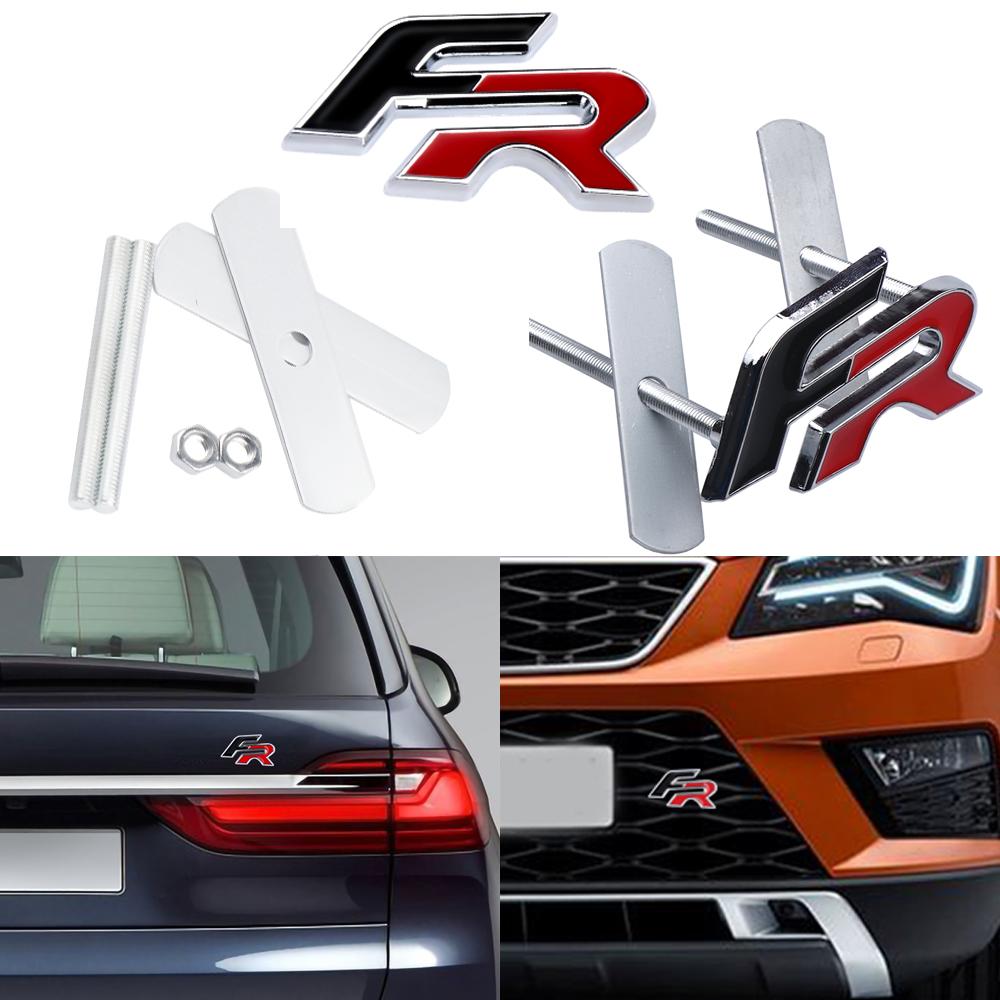 rldf3 Car Front Grille Emblem Sticker 3D Metal Tuning Accessories For SEAT FR Ibiza Mk1 Mk2 Mk3 5f 1p 6l 6j 6f Leon Cupra Racing Arona