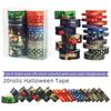 20 Rollen Halloween Festliches Schwarz-Gold-Druck Dekoratives Abdeckband Schwarz-Gold Washi Tape Set für DIY Handkonto