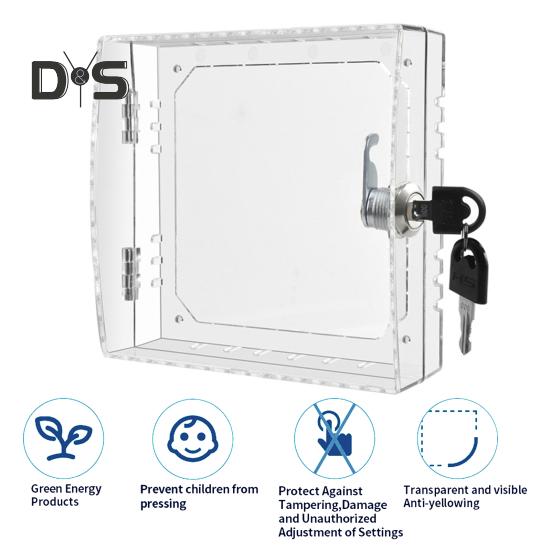 

Великий Захисний Бокс для Термостата з Ключем Прозорий Дизайн Легкий в Установці Універсальна Прозора Кришка для Термостата Кришка для Блокування Кондиціонера прозорий