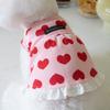 Autumn Winter Love Waffle Tank Top Skirt Dog Dress Home Cute Pet Clothes Teddy Bichons Puppy Clothes Dog Dresses for Small Dogs
