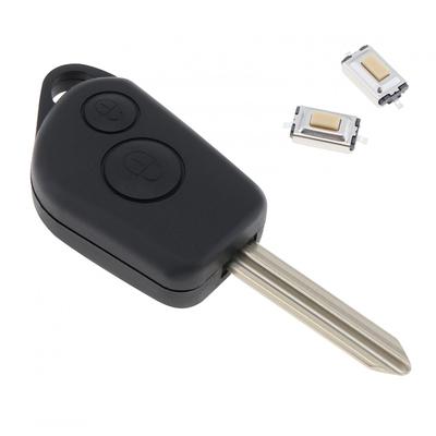 Coque de clé télécommande de voiture à 2 boutons, lame non coupée, avec 2 micro-interrupteurs, adaptée pour citroën Picasso/Xsara