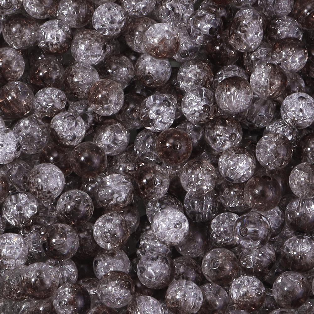 50pcs 8 10mm Acrylic Cracked Crystal Beads Double Color Glass Round Loose Bead For Jewelry Making DIY Bracelet Necklace Earrings