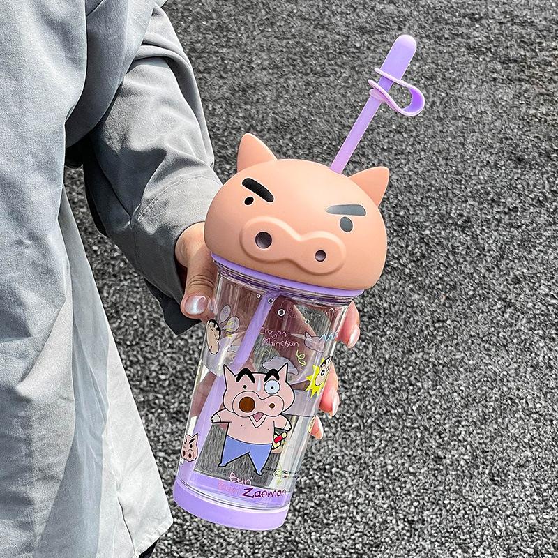 Water cup girls high-value plastic cup summer cute student large-capacity straw cup Single cup