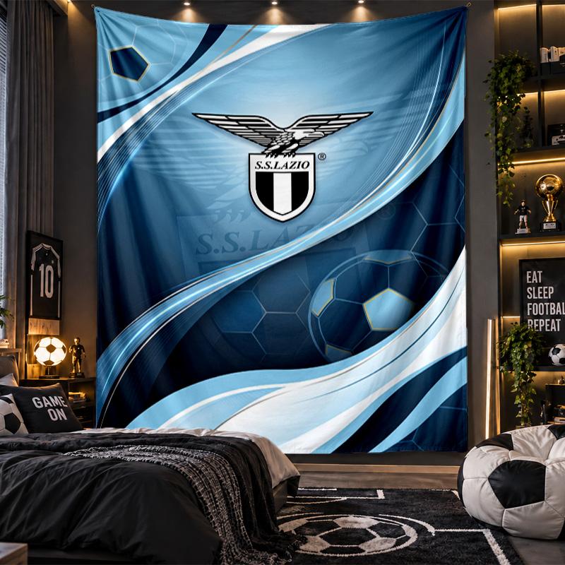 Wall Hanging Tapestry Lazio FC Print Cloth for Living Room Bedroom Home Decor