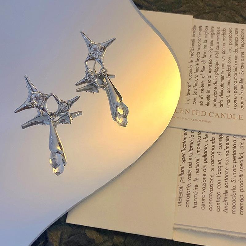 Nouvelles Boucles d'Oreilles Pendantes en Cristal de Luxe 2023 Nouveau Design Tendance Boucles d'Oreilles Pendantes Étoile Pour Femmes Bijoux de Fête de Mode Féminine Brincos Cadeaux
