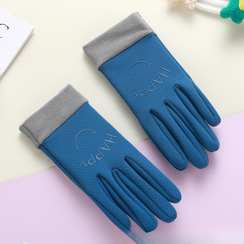 

Уличная велопрогулка осенью и зимой плюс бархатные ветрозащитные и холодозащитные перчатки для мальчиков и девочек на все пальцы, милые теплые велоперчатки .