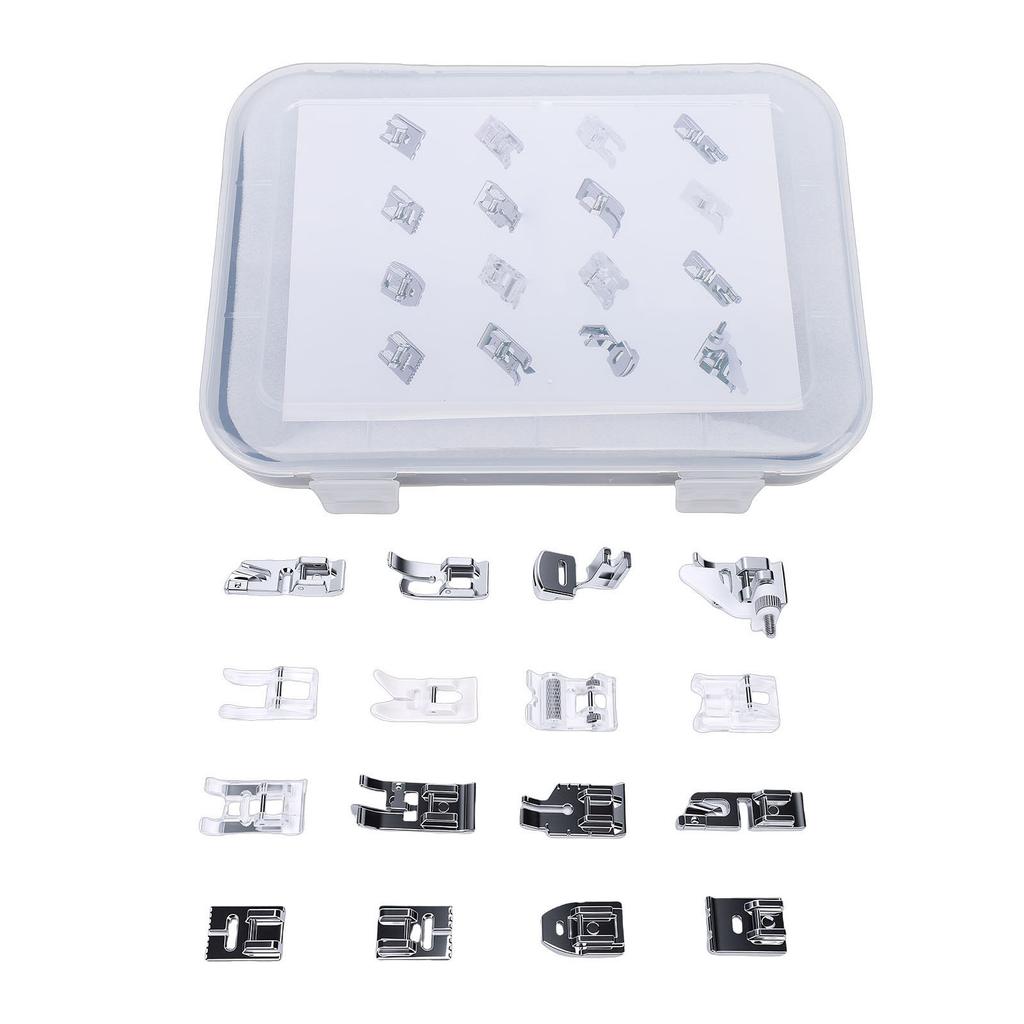 16Pcs Sewing Machine Presser Foot Set with Storage Case Replacement Parts Accessories