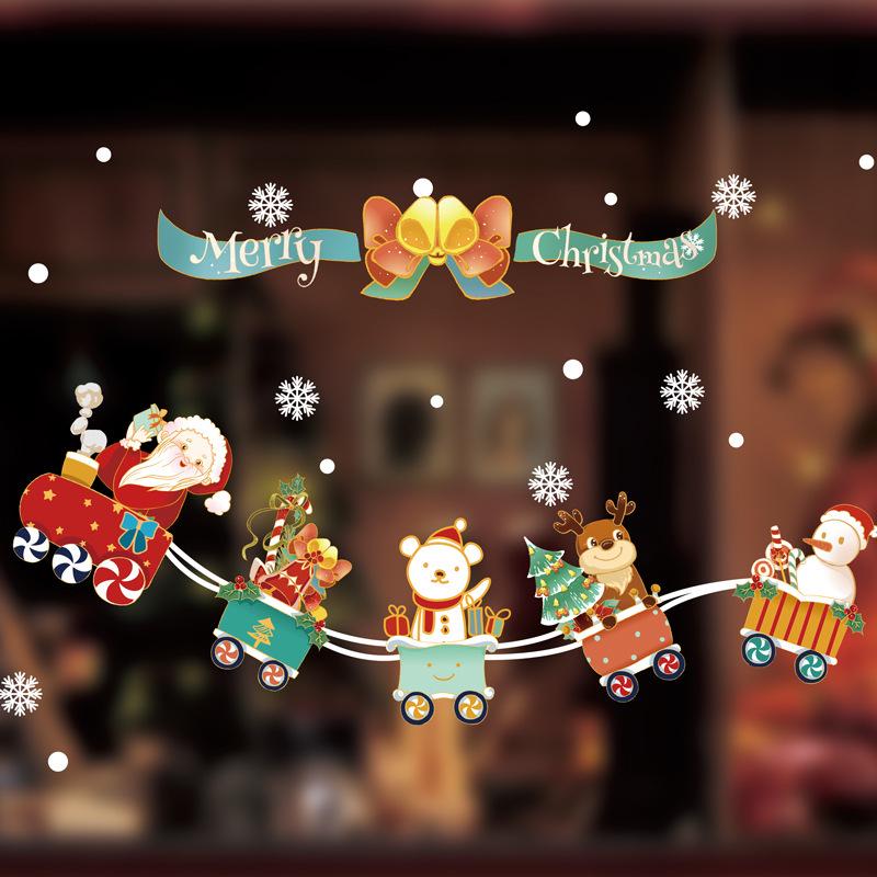 Autocolante Festive de Sărbători: Decor Static pentru Uși și Ferestre de Sticlă pentru Crăciun și Anul Nou
