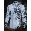 Halloween Thema Mannen Halloween Kostuums Schedels Shirt Knoopsluiting Shirt Casual Overhemd Lange Mouw Donkere Gotische Stijl Tops