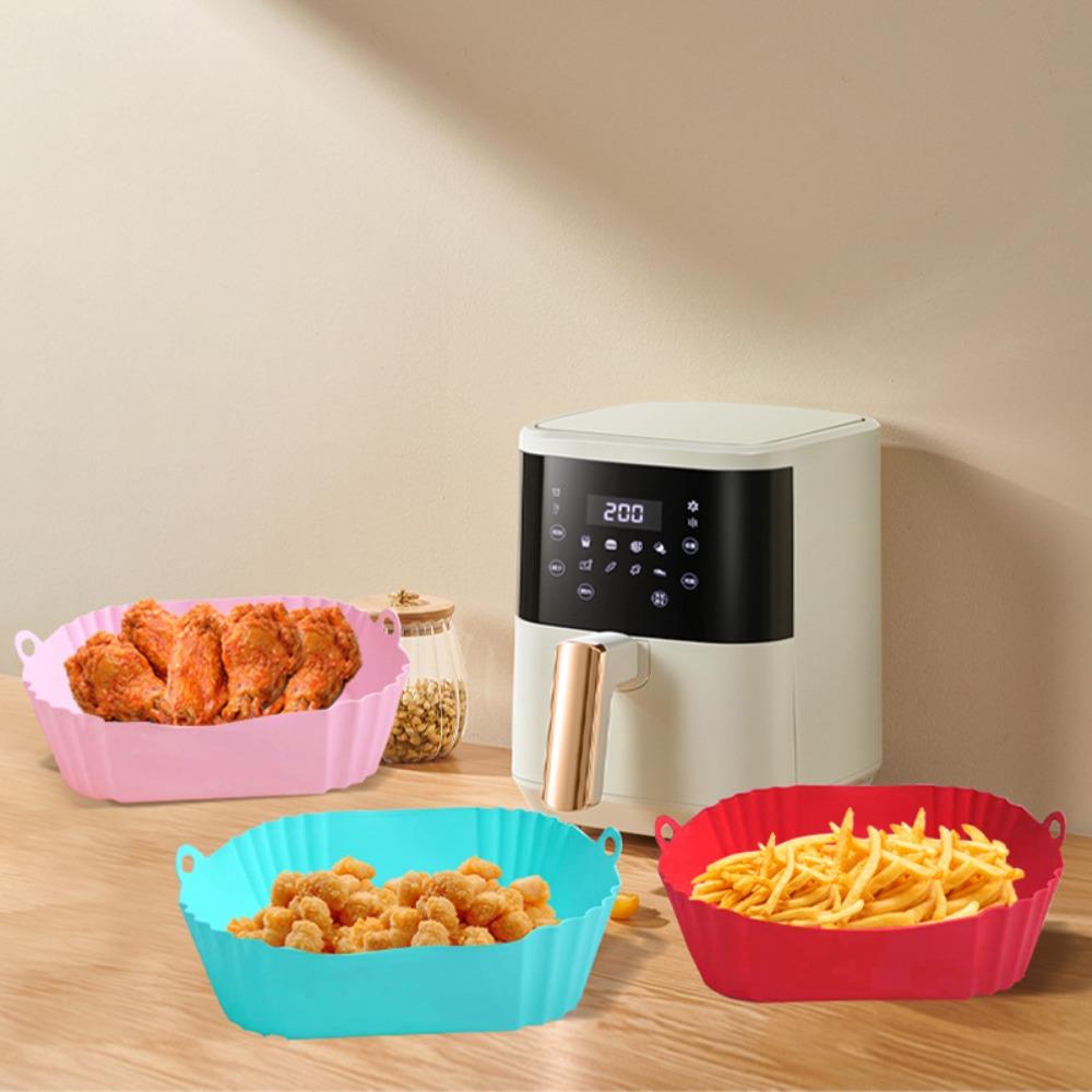 Soft Square Silicone Pot Mould Liners Baking Basket New Silicone Mold  for Air Fryer