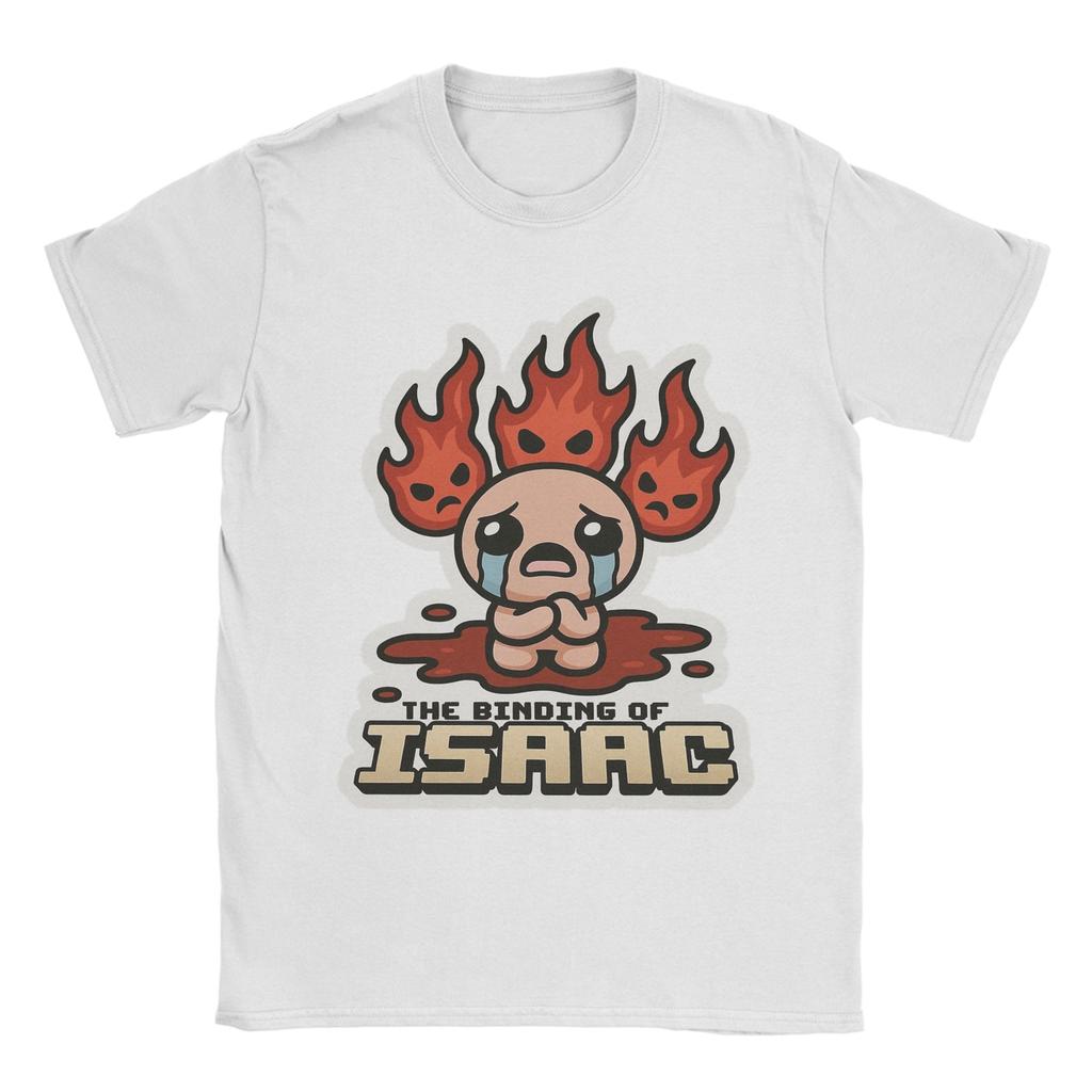 The Binding of Isaac Inspired Flame T-Shirt Unisex Vintage Cotton Tees Round Collar Short Sleeve T Shirt Plus Size Clothes