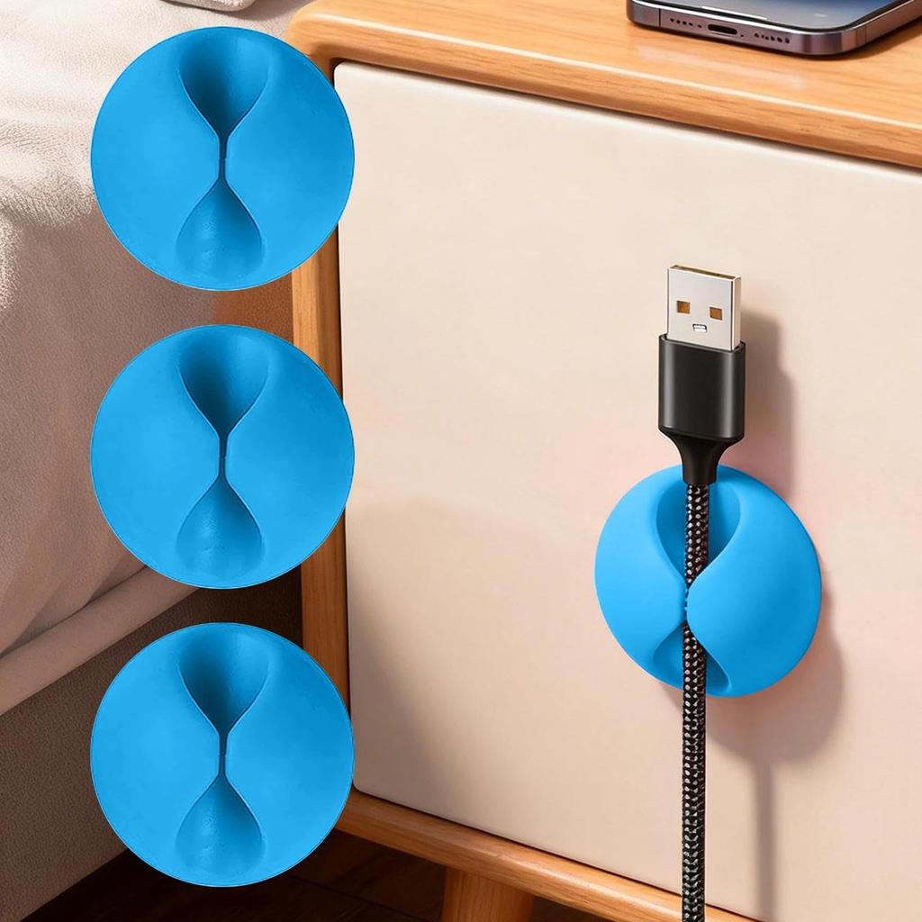10PCS Desk Cable Organizer Clips for Wire Management Adhesive Cord Holders USB Charging Cables Office Desktop Organization
