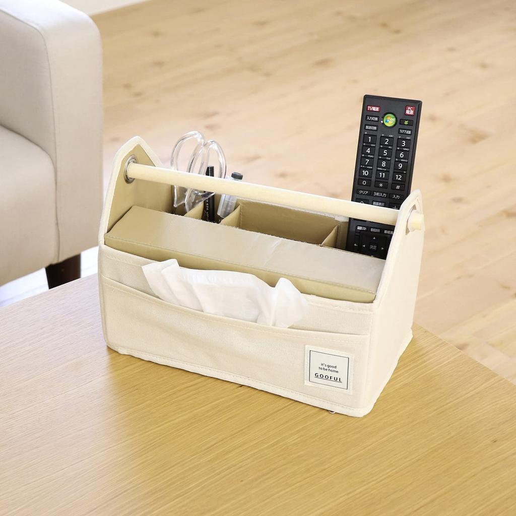 Toyo Case GOOFUL Tool with Tissue Desktop Storage Basket, Ivory, Box,