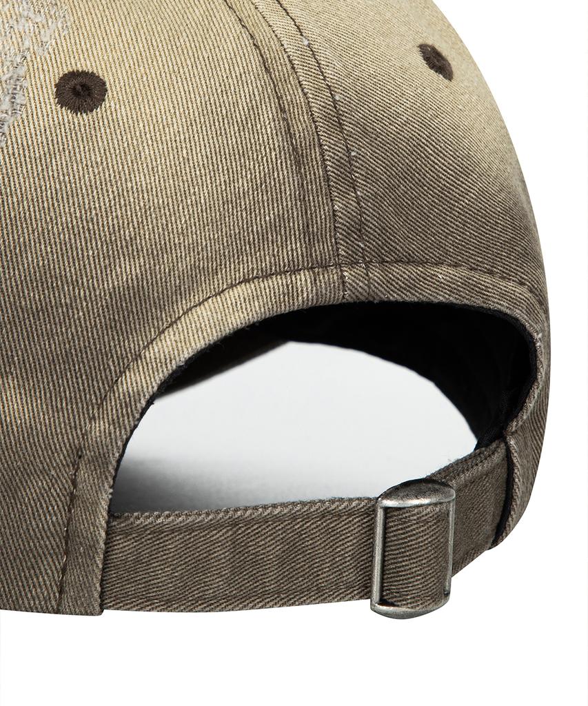 MAHAGRID Washed Metal Logo Ball Cap Brown(Mg2Esmab38A)