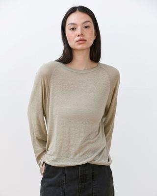 Mualeumuseu Want Raglan Linen T-Shirt [Khaki]