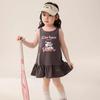 Summer Cartoon Girl Sporty Gray Tank Dress