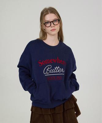 Sseomweeobeoteo Pocket Vintage Sweatshirt - Navy