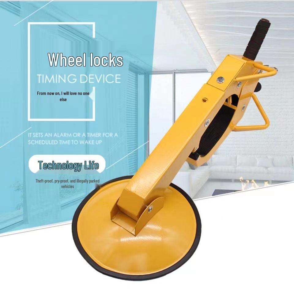 Enhanced Anti-Tamper Car Tire Lock with Suction Cup Mechanism