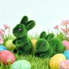 1-20PCS 3D Realistic Easter Bunny Green Foam Flocking Moss Rabbit Craft Ornament Gardening Decor Spring Home Decoration