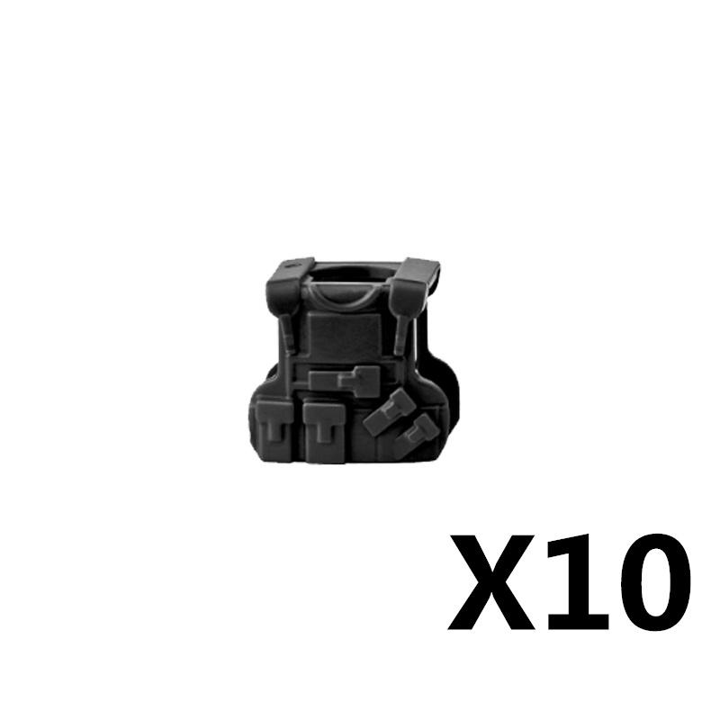 MOC Militärfigur Zubehör Bausteine Alpha SWAT Helm Weste Rucksack Knieschoner Nachtsichtgeräte Steine Spielzeug K017