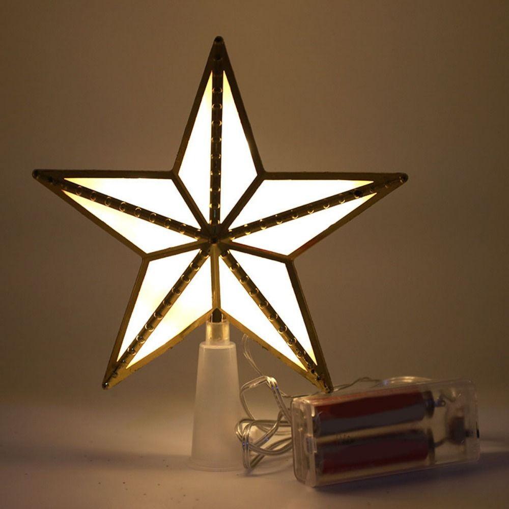 Plastic Christmas Tree Top Star Lovely Christmas Decorative Star Light  Xmas Party