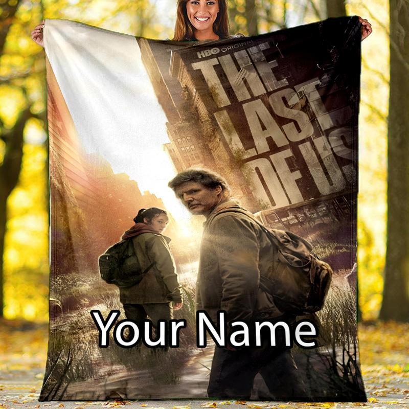 Custom Name The Last of Us Theme Printed Blanket - Perfect for Couch, Bed, Travel & Outdoor Use | Machine Washable, Cozy & Durable.