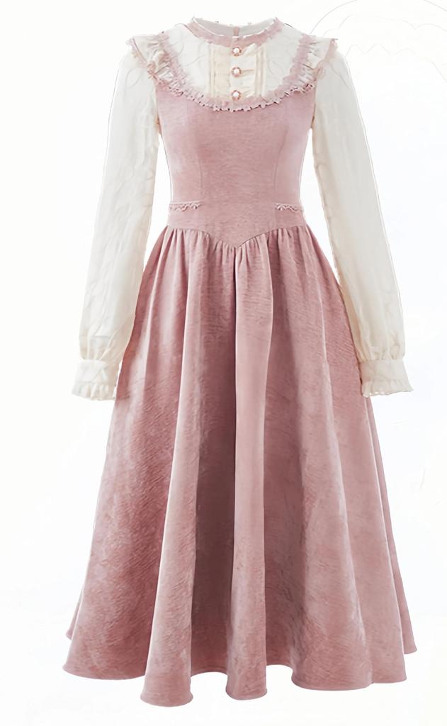Long Dress with Frills and Long Lolita Cosplay Costume for Ladylike Butterfly Cute [Housaku Co., Ltd.] One-Piece Sleeves, Women, Design, Party,