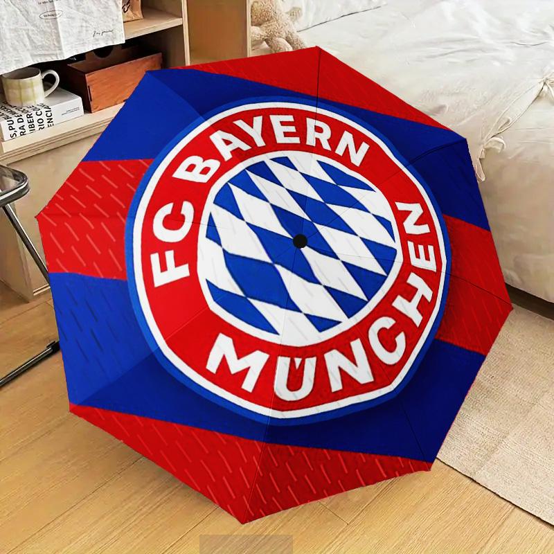 1PC Munich FC Crest Printed Umbrella Folding umbrella, automatic umbrella 8-Frame for Travel, camping Fan gifts Christmas Gifts