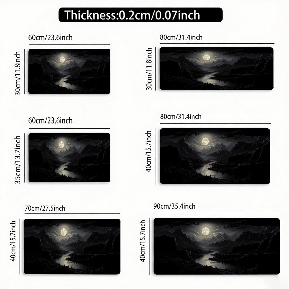 Large Night Moonlight Mouse Pad Laptop Antislip Esports Offices Cool Desk Mat Game Player Mousepad Mini Pc Desktop Accessories
