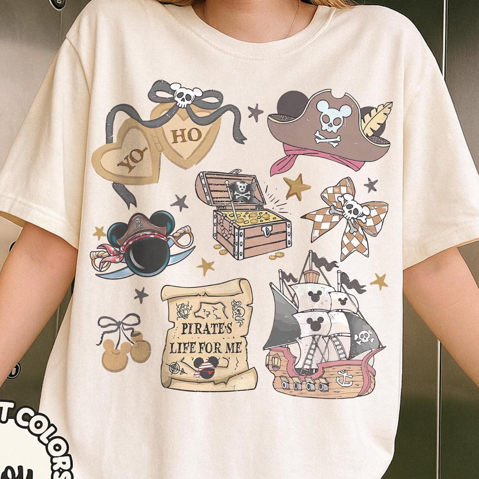 Coquette Bow Watercolor Disney Mickey Pirates Shirt, O Ho Yo Ho A Pirate s Life for Me, Pirates of the Caribbean, Disney Family Cruise Trip L