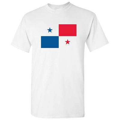 Panama Lateinamerikanische Flagge Basic Baumwoll-T-Shirt - Weiß