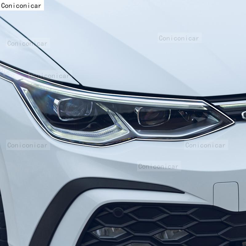 For Volkswagen GOLF 8 MK8 2021-2024 Car Headlight Transparent TPU Protective Cover Film Front Light Tint Change Color Sticker
