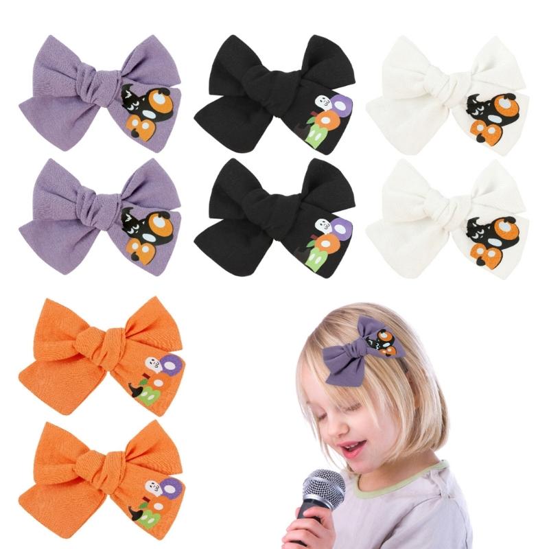 Lovely Toddlers Bowknot Hairclip Fashion Hair Barrettes Halloween Embroidered Hairpins Party Hair Accessory for Girls