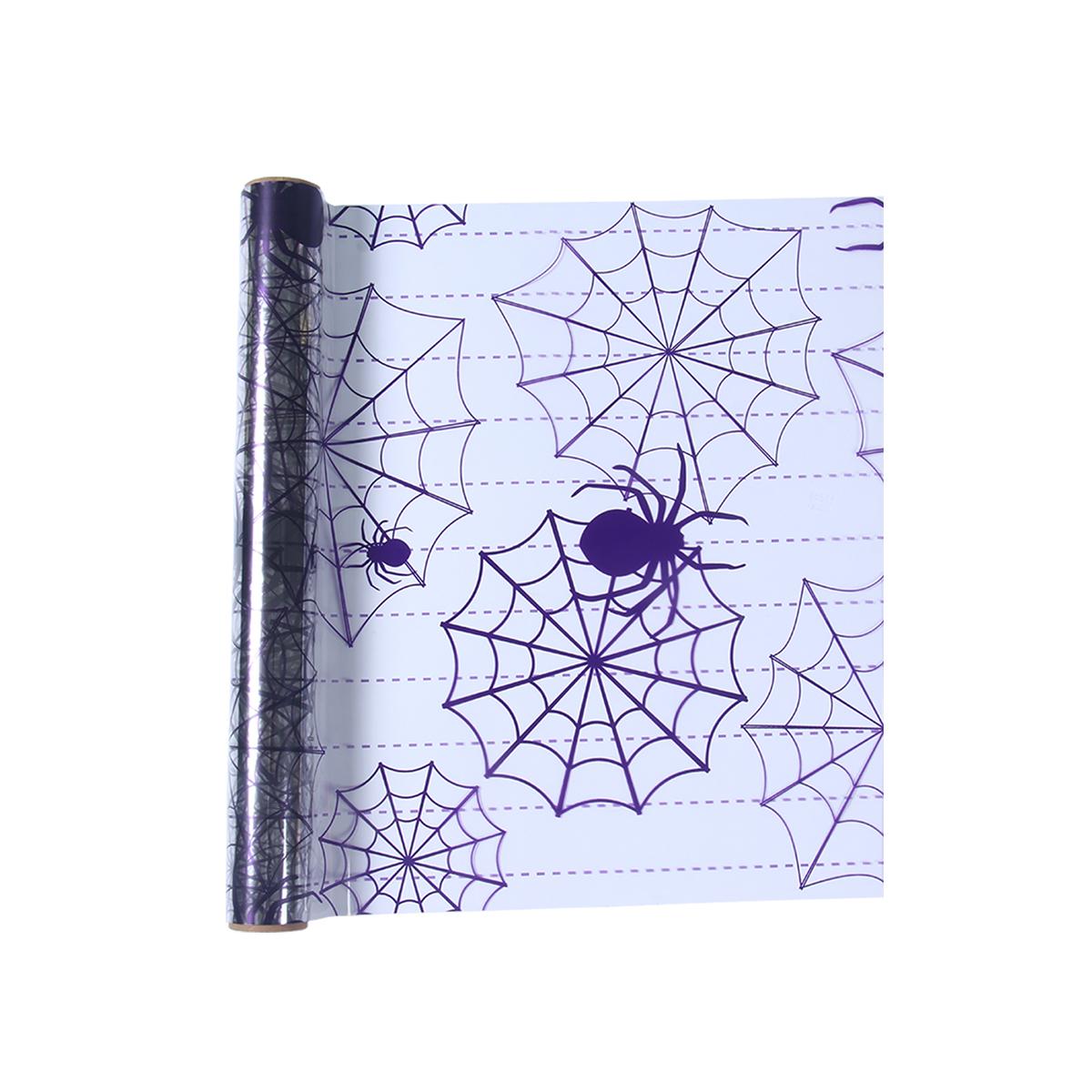 

Упаковочная бумага для подарков на Хэллоуин с узором из паутины, рулон целлофановой обертки, подарочная упаковочная бумага для коробок для украшения на Хэллоуин 2024