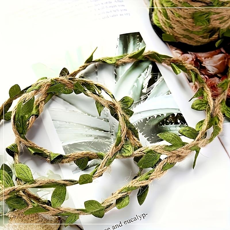 10M Jute Hemp Rope - Heavy Duty Twine with Green Leaf Design Rustic Cord for Gardening, DIY Crafts, Gift Wrapping & Home Decor