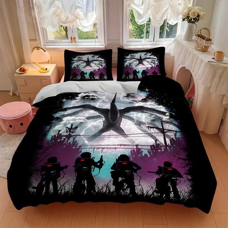 Alien Invasion Night Print 3Pcs Bedding Setduvet Cover With 2 Bedropillowcase Home Birthday Gift