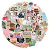 50Pcs Diary Book Reading Stickers Aesthetic Diy Scrapbook Notebook Phone Laptop Guitar Luggage Stationery Graffiti Sticker Toy