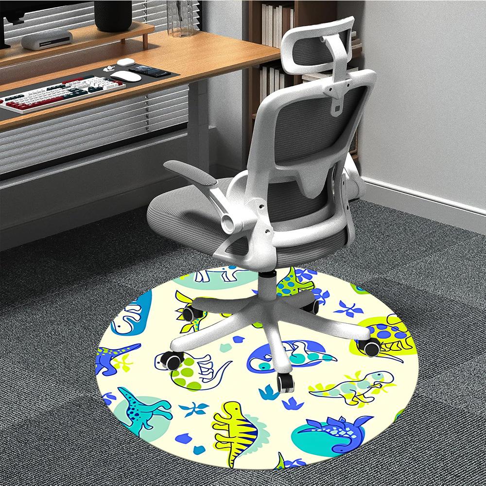 

1pc Dinosaur Pattern Chair Carpet for Office, Soft, Non-Slip Polyester Mat, Office, Living Room, Bedroom, Durable Polyester yy251207201 80cm by 80cm