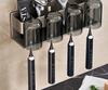 Wall-Mounted Electric Toothbrush & Mouthwash Cup Holder Set - No-Drill Installation 