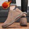 Winter Men's Snow Boots Fur Lined Thickened Warm Cotton Slip-On Sports Trendy Shoes
