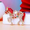 Metal Horse Key Chain Sparkling Rhinestones Hand Bag Pendant Horse Pendant Key Chain  For Women Men