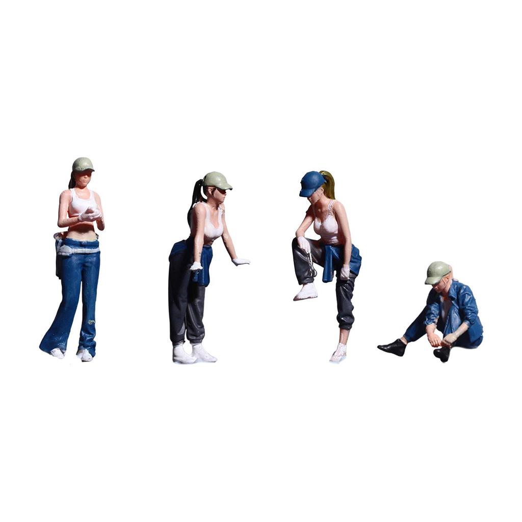 1/64 Miniature Female Figure,Collection,Diorama Female Figure,Simulation,Repair Car Girl for Photography Props Diorama Layout