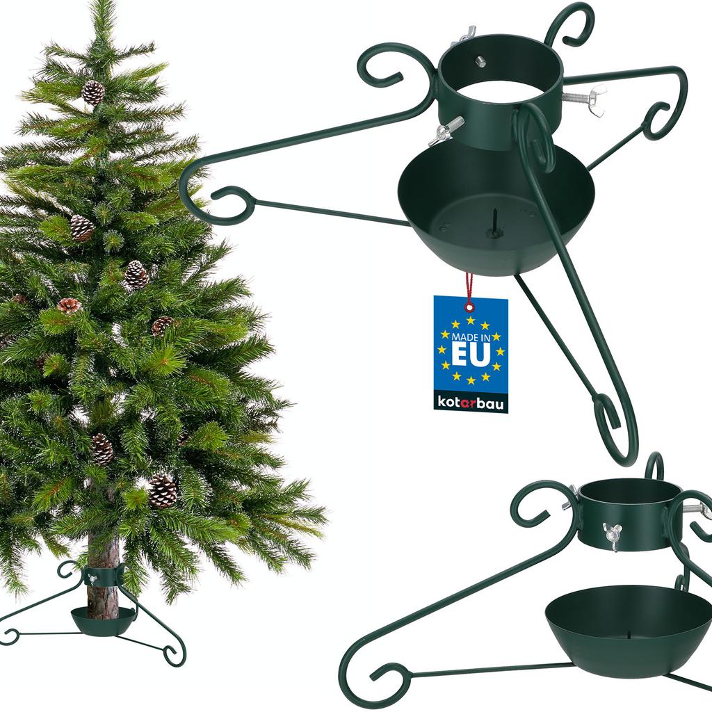 Kotarbau® Metal Christmas Tree Stand With Water Container, Wrapped, Decorative, Green, 52 X 23 Cm
