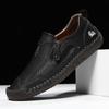 Handmade Leather Men Shoes Casual Slip On Loafers Breathable Leather Shoes Men Flats Fashion Moccasins Tooling Shoes Plus Size