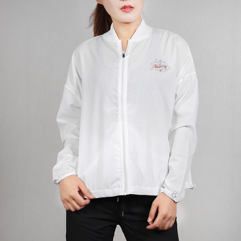Nike Solid Color Logo Casual Outdoor Windbreaker Women Jacket White CI9338-100