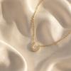Colier certificat din argint sterling S925 în formă de U, Pandantiv cu zirconii placat cu aur de 18K Micro-Pave, Bijuterie fină minimalistă ecvestră Cadou