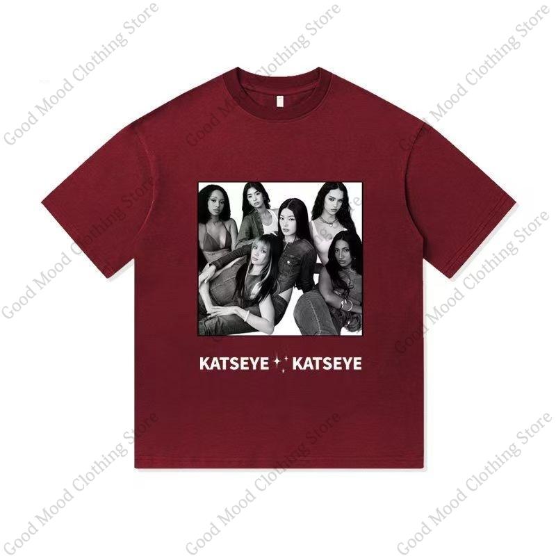 KATSEYE T Shirt Fashion Trend Summer Comfortable Cotton Short Sleeve Tee Top Hip Hop UnisexON SOPHIA YOONCHAE DANIELA Print Tshirt