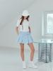 LORDLOAR Denim-Like Pleated Skirt Skyblue