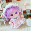 Niannyyhouse 20cm Plush Purple Fried Black No Regular Cotton Toy, Girl, Hair, Hair, Attributes, Body, Doll, Dress-Up (13-Skeleton Included)